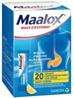 Maalox Maux D'estomac, Suspension Buvable Citron 20 Sachets à Saint-Avold